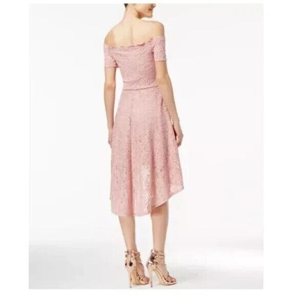 City Studios Women's Juniors' Off-the-Shoulder Fit & Flare Dress, Rose Size 1 - Picture 2 of 2